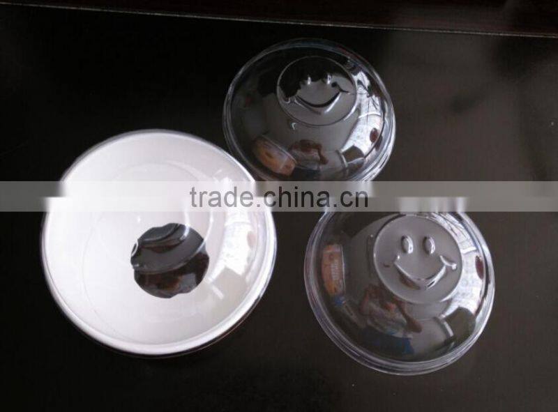 High quality BOPS bowl cover for paper cake bowl/ Smailing face bowl cover for cake box