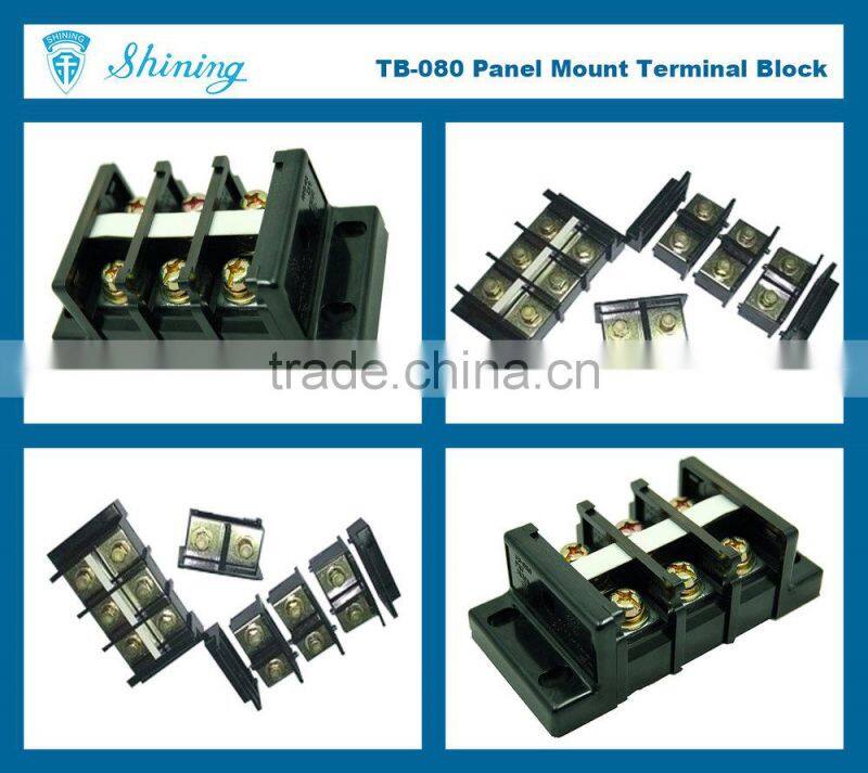 TB-080 Panel Mounted 80A Barrier Type Energy Meter Terminal Block