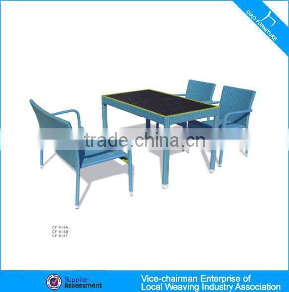 Outdoor Rattan Furniture Cafe Set Coffee Table And Chairs
