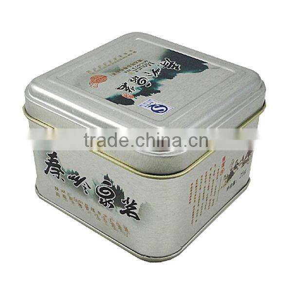 small decorative tea tin box