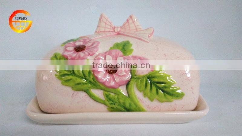 Hot sell ceramic pink napkin holder
