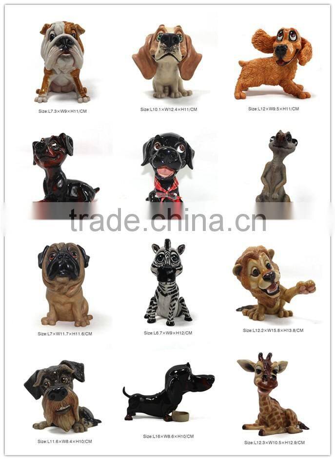 Lovely resin white dog statue