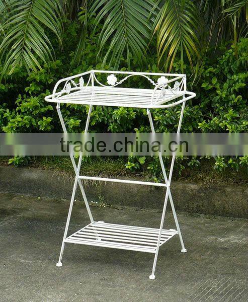 Lovely Vintage Wrought Irons Bistro Antirust Folding Metal Decorative Outdoor Garden Table Rack