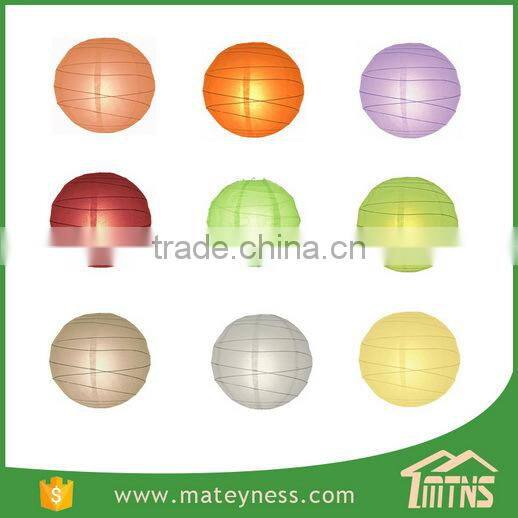Crisscross Irregular Ribbing Round Paper Lanterns