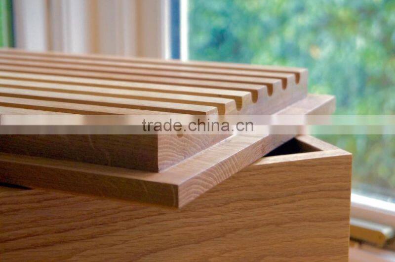 Wooden Bread Box with Groove Lid Oak Customer Logo Bread Crate Melamine Bread Bin Made By Solid Wood