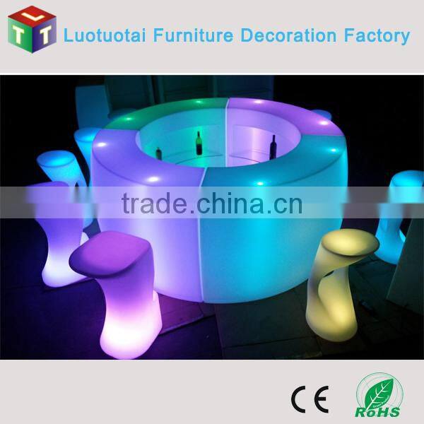 cheap plastic flexible led table/bar counter with light