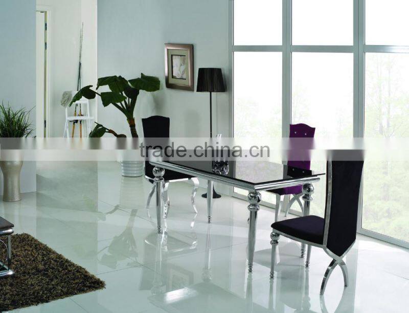 TH319 cheap glass top Dining table and chair sets