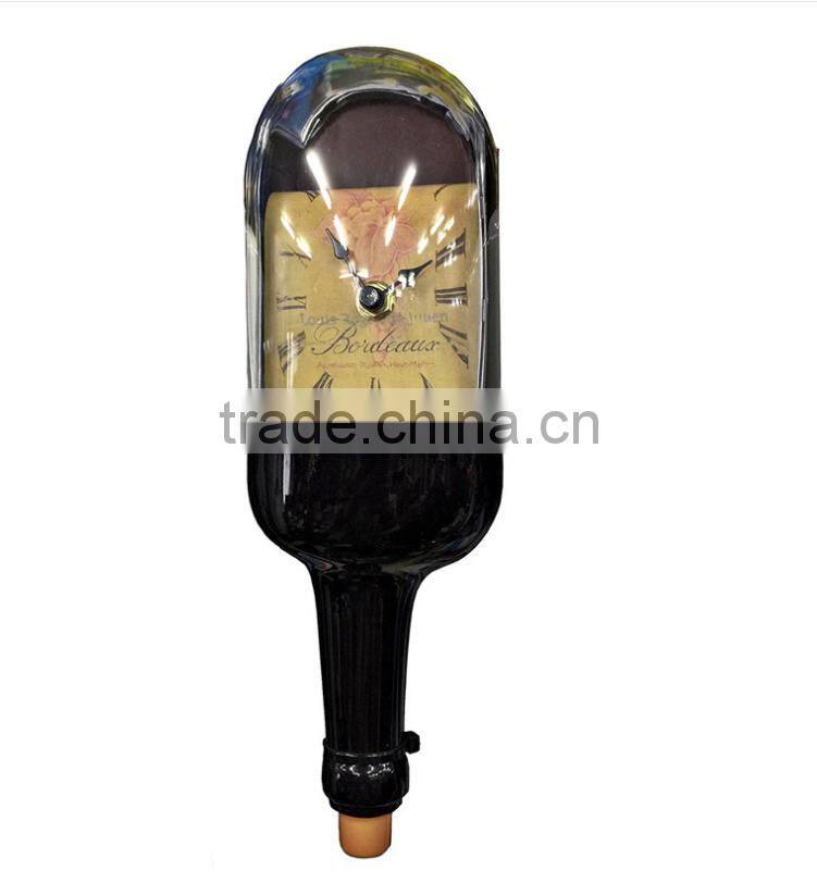 Cretive Melting Wine Bottle Artistic Wall Clock, Table Screwy Bell For Decoration