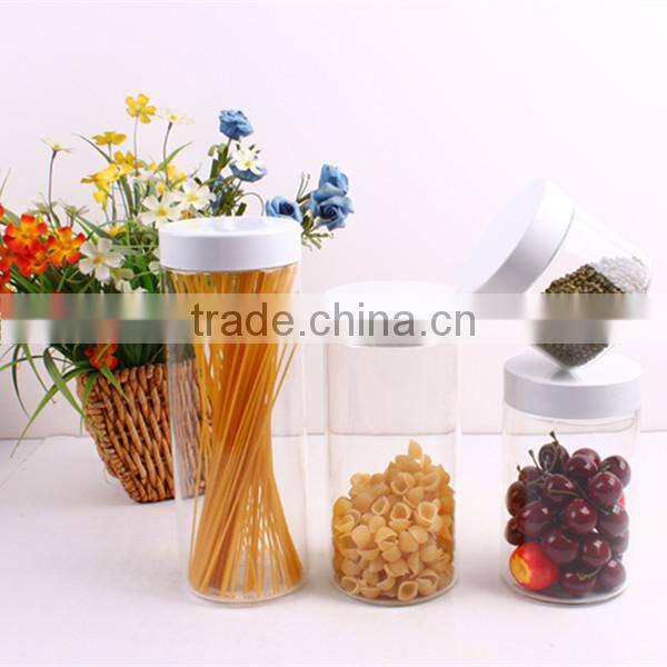 transparent borosilicate glass storage jar