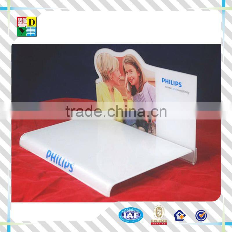 2015 Hot selling acrylic cosmetic display stand/modern design elegant clear acrylic make up display stand from China supplier