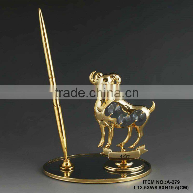 Hot Sale 24K gold plated Zodiac Capricorn Pen Set made with swarovski elements