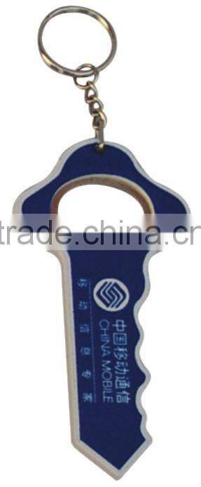 Promotional key shaped beer bottle opener with keychain