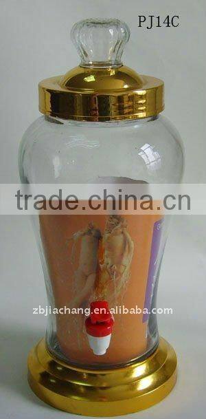 3L glass ginseng bottle with metal rack PJ14C