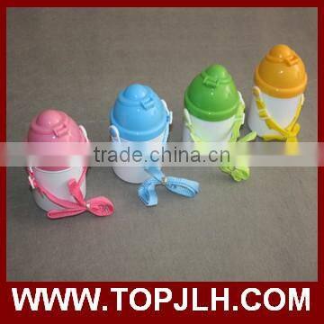 top quality plastic material sublimation kids water bottle with straw