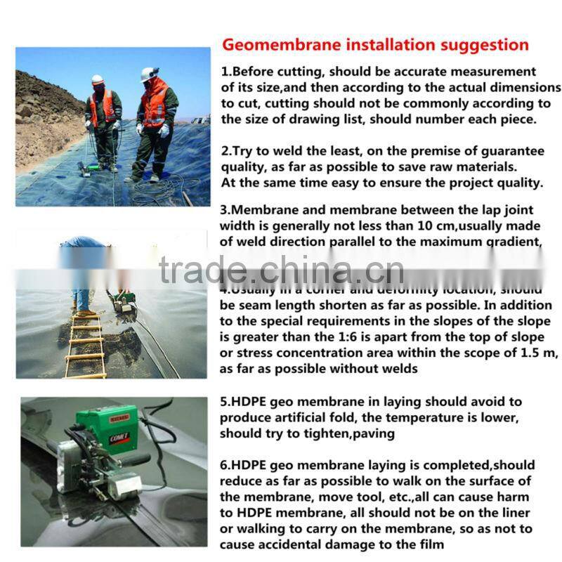 HDPE geomembrane for pond liner