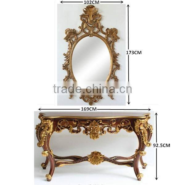 Luxury Living Room Furniture Console Table With Framed Mirror