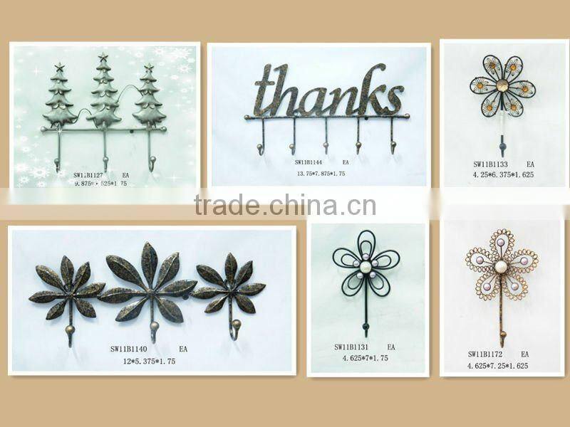 Metal christmas tree wall hook