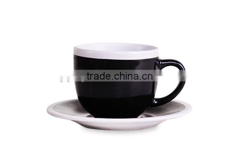 6oz two tone color cup&saucer