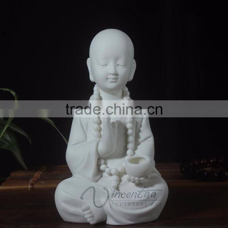 Modern garden decor white marble baby buddha statue