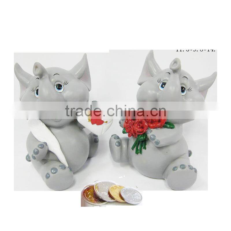 Polyresin elephant souvenir coin bank