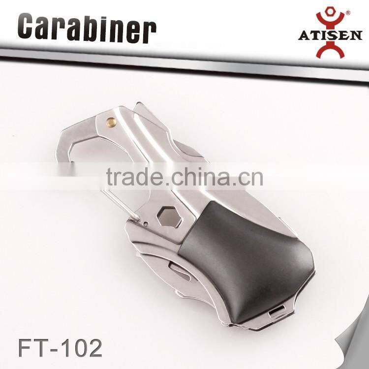 2Cr13 Stainless Steel Carabiner Outdoor Survival Camping Keychain Multi Tools