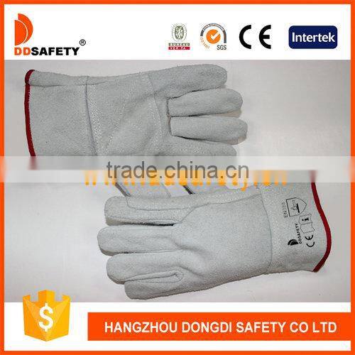 DDSAFETY Natural Reinforced Short Welder Gloves With Double Palm