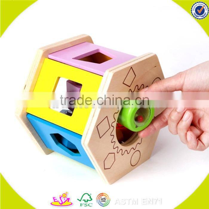 Wholesale funny wooden blocks puzzle cube interesting wooden blocks puzzle cube toy W12D001