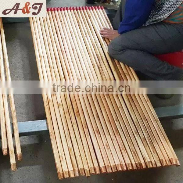 Durable wooden mop handle with 5 cm red cap