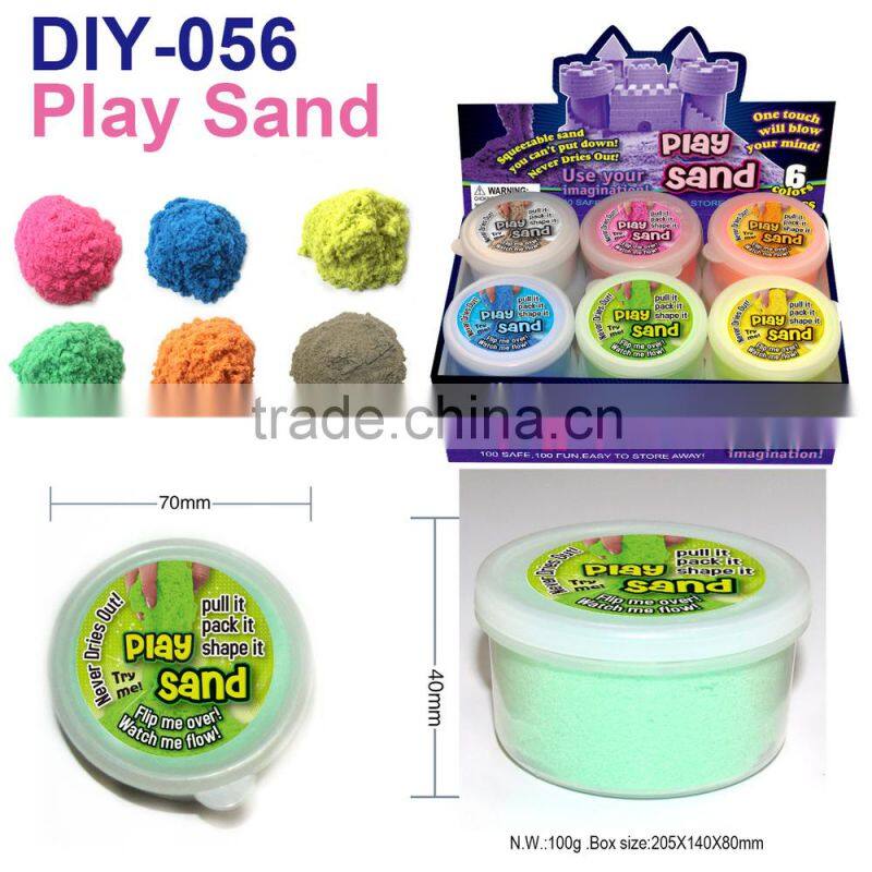 DIY educational colorful moving magic play sand with Tools and Molds for kids