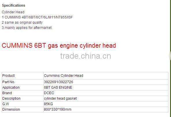cylinder head 6BT natural gas engine