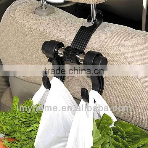 Convenient Car Hangers Double Vehicle Hangers Auto Car Seat Organizer Bag Hook Holder Caot Hanger Black