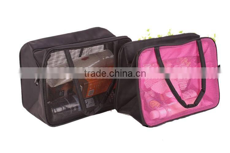 Clear PVC Mesh 3pcs Travel Kits Toiletry Bag Sets