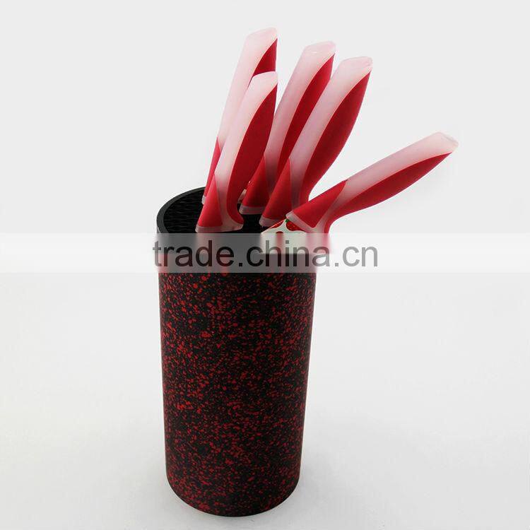vintage design wholesale knife accessories top sale plastic kitchen ware knife stand in red and black