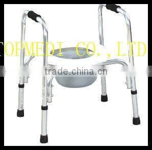 Hospital Chairs Aluminum white upholstery Bedside Commode Chair for invalid or disabled person