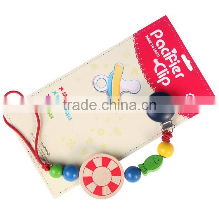 Wooden Baby Pacifier Clip Colorful Pacifier Clip Baby Pacifier Nipple Clip