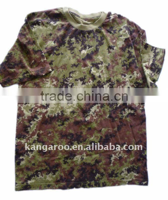 Polyester/cotton digital Miliatry Camouflage T-shirt