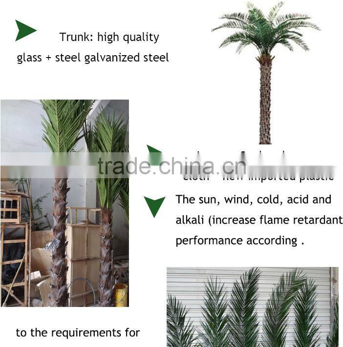 2015 hot sale outdoor large fake plastic palm tree plants and artificial palm tree decorative