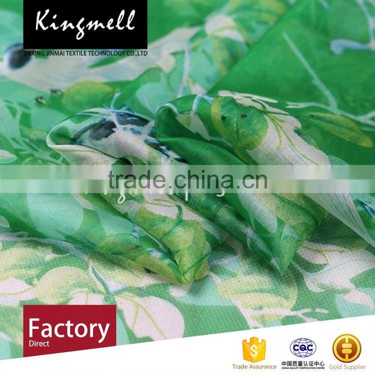 Custom digital printed silk chiffon tulle woven fabric