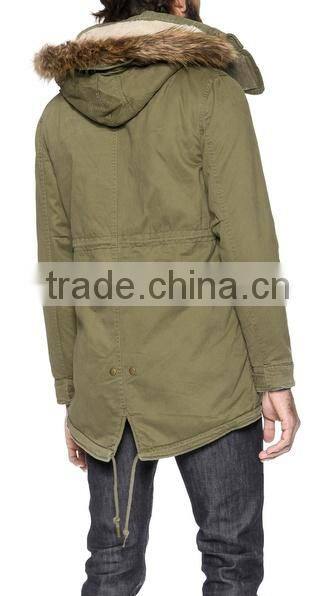 OEM cheap winter mens fishtail parka with hood