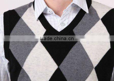 fashion mens cashmere vest/ good quality cashmere sleeveless
