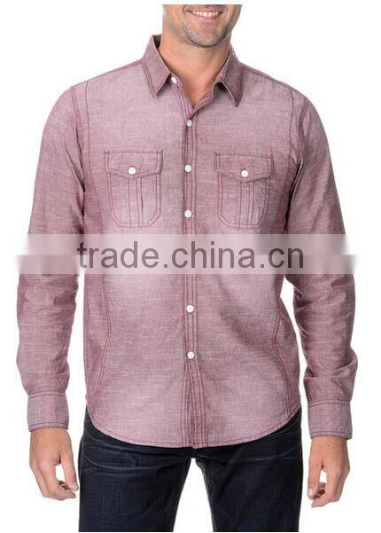Men's Distressed Button-down Shirt