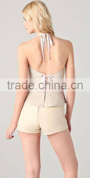 12TT012 Python skin printing TBSP brought suede tank top