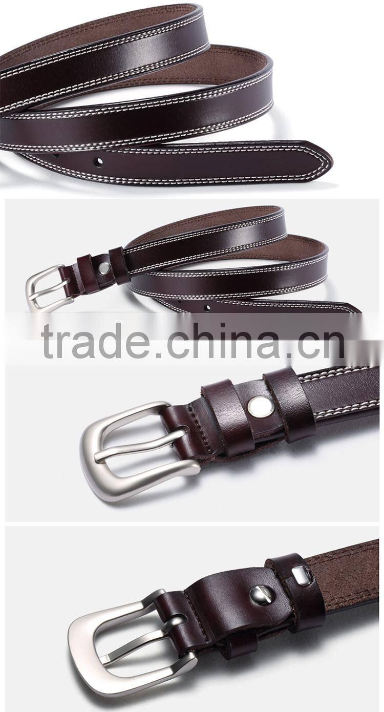 HAUTTON Brand Fashion Casual Ladies Alloy Pin Buckle Waist Belts Hot Sale Woman Genuine Split Cow Leather Belt