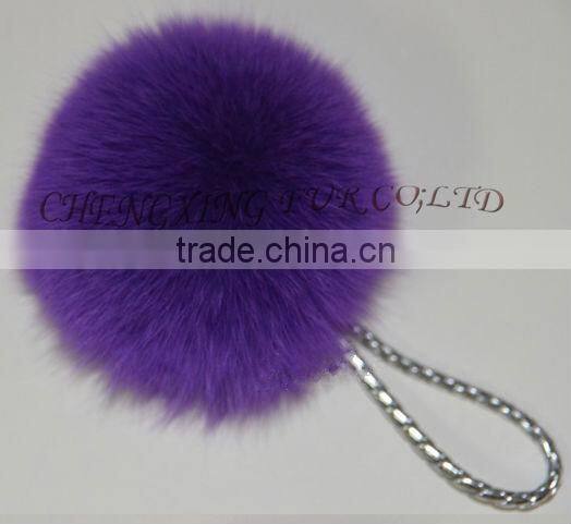 CX-P-23A Genuine Fox Fur Pendant Fur Ball Key Chain Key Ring~ MIXED COLOUR