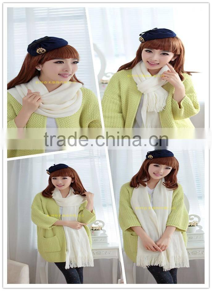 new winter girls lady fashion winter neck scarf knitting factory in hangzhou