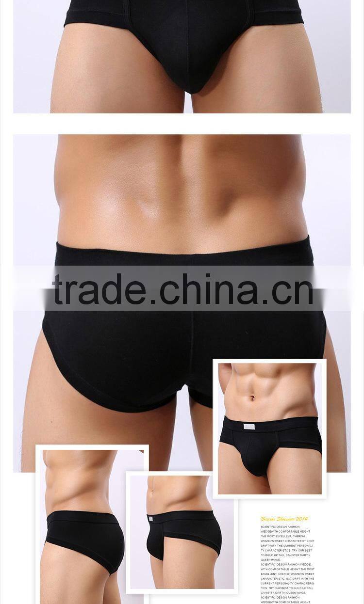 MGOO High Quality Bamboo Cotton Modal Brief For Man Plain Underwear Armour Brief Penis MB021