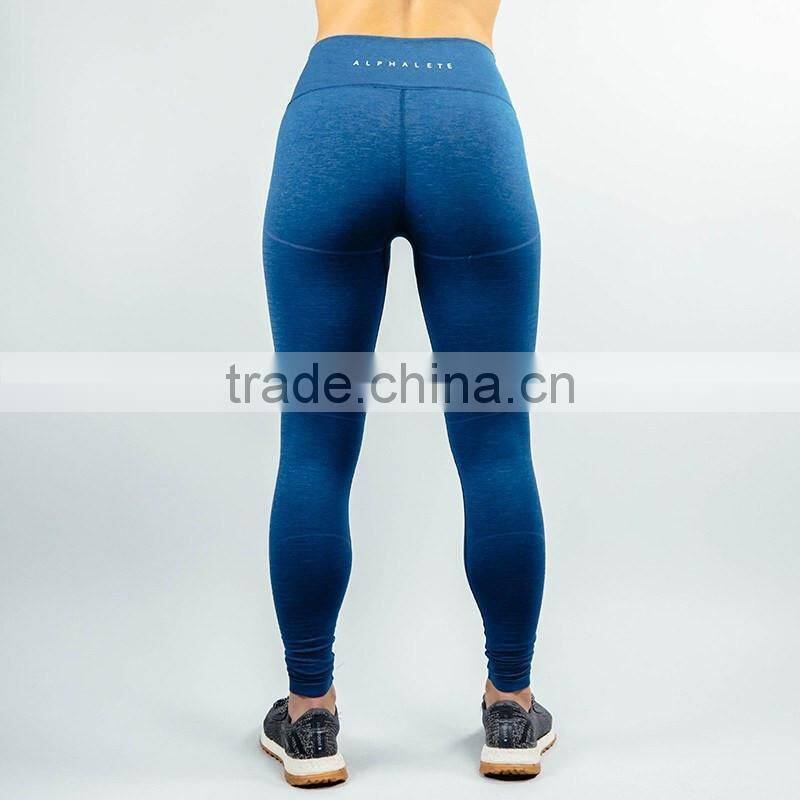 2017 new arrival yoga leggings blue cotton elastane high waist leggings panel workout tights fitness leggings