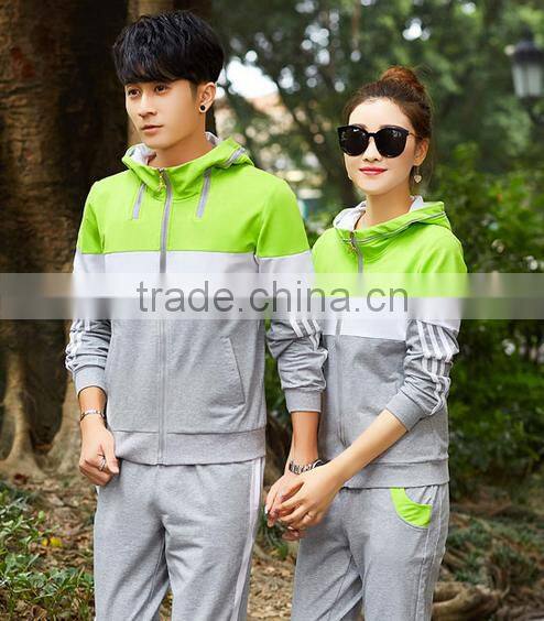 2017 Casual Fleece tracksuit custom design couple fashion sportswear wholesale tracksuit
