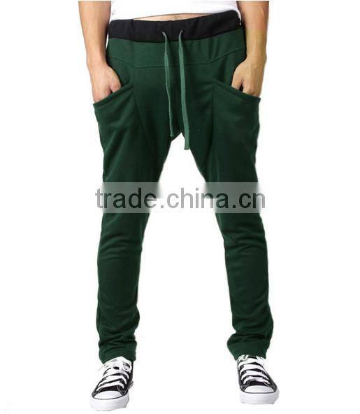 OEM bulking buy open bottom polyester/cotton pocket mens harem pants wholesale