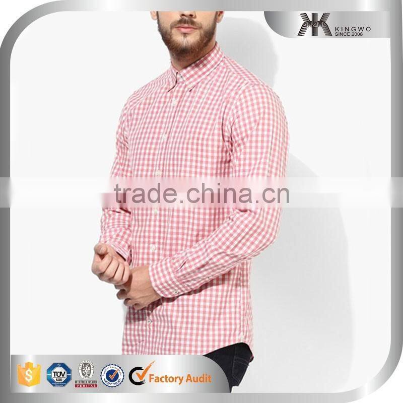 Pink Plaids Latest Shirts Pattern for Men Pictures New Model Shirts Men's Clothing